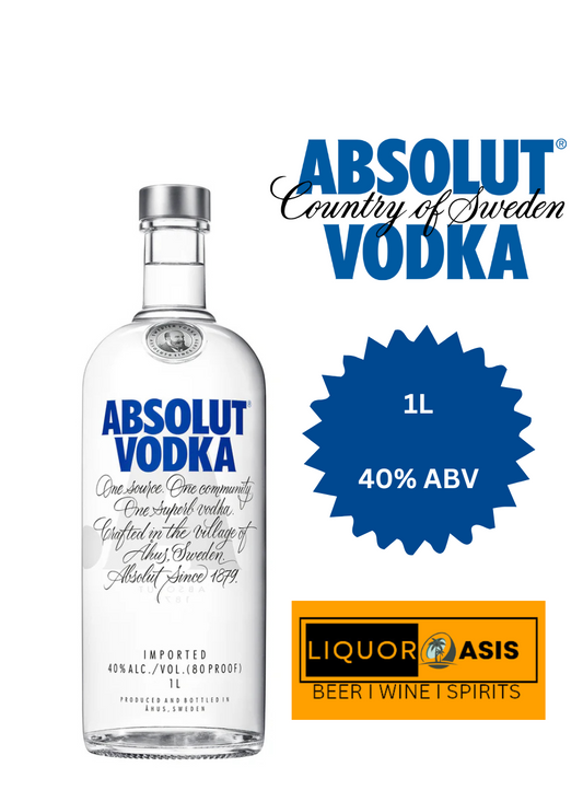 Absolut Vodka - Swedish Vodka (1000 mL)