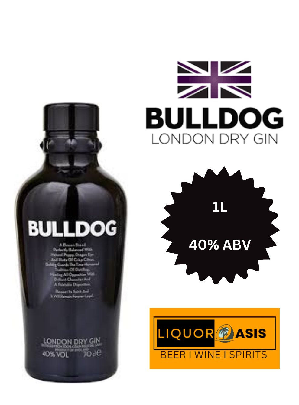 Bulldog- London Dry Gin (1000mL)