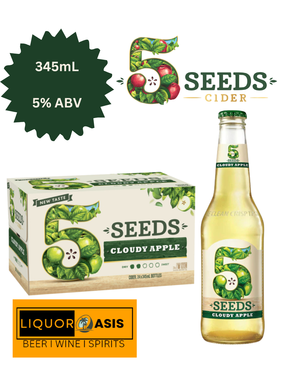 5 Seeds - Cloudy Apple Cider (345mL)