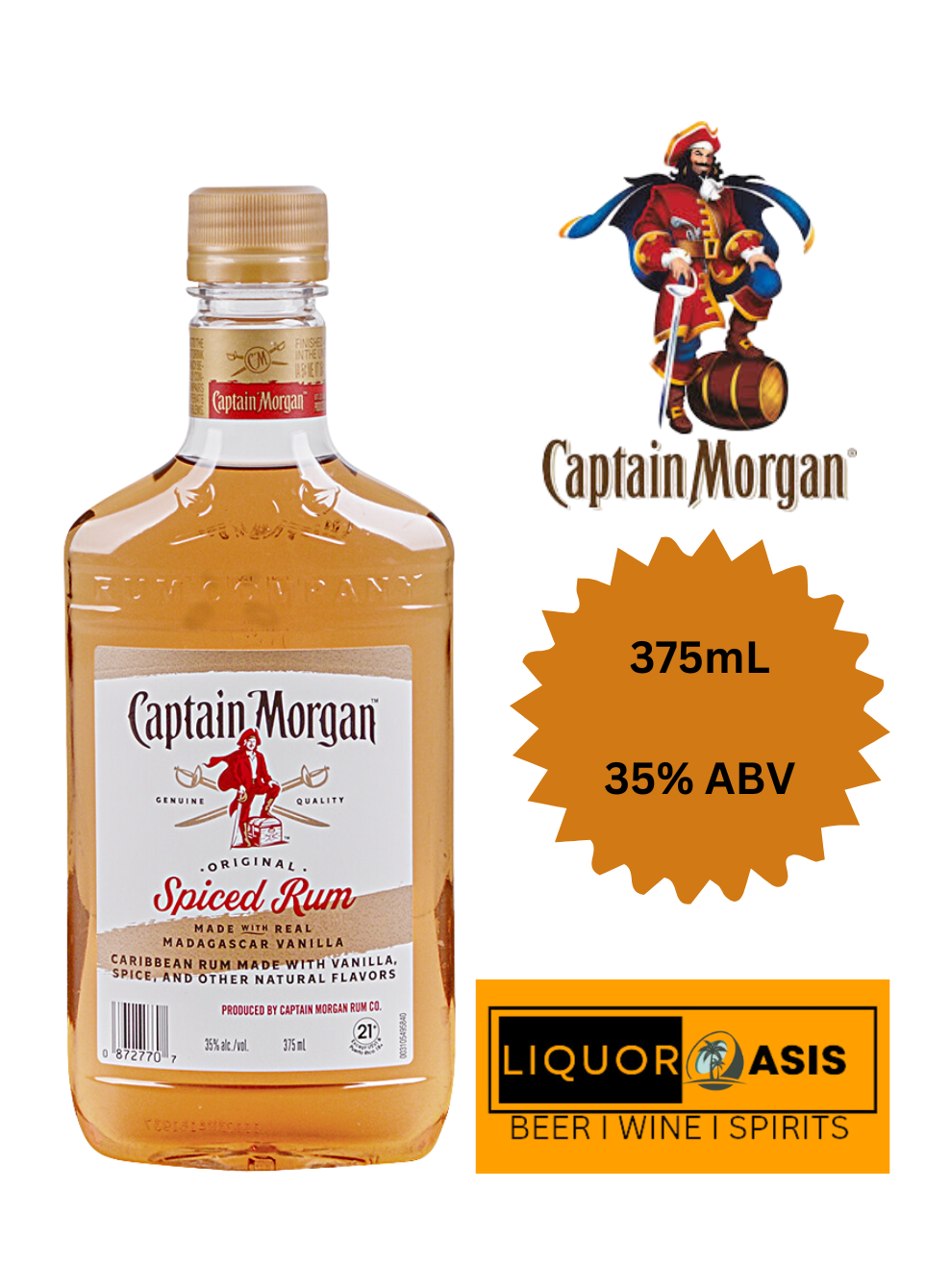 Captain Morgan - Original Spiced Gold Rum (375 mL)