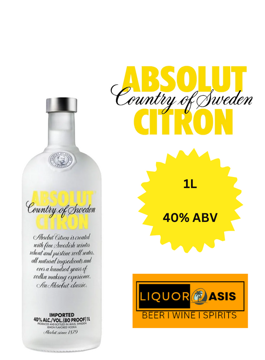 Absolut - Citron Vodka (1000mL)